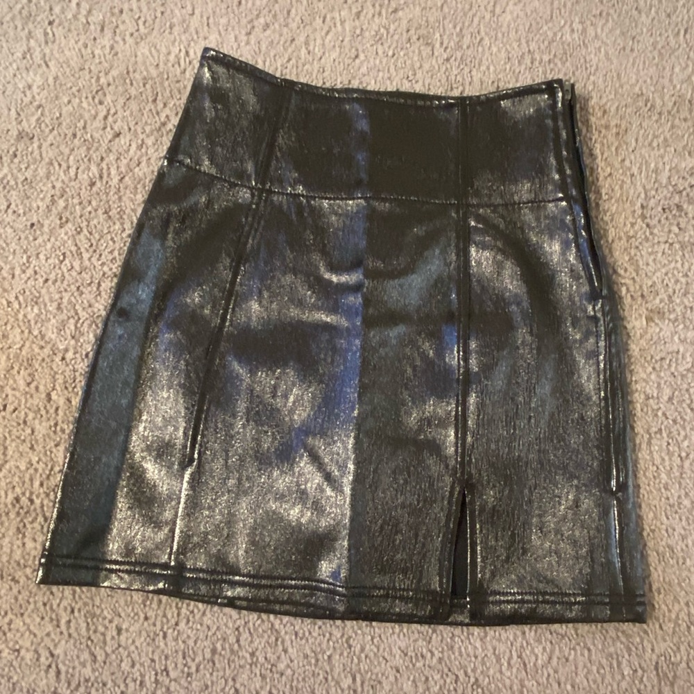 Free People Black Metallic Skirt